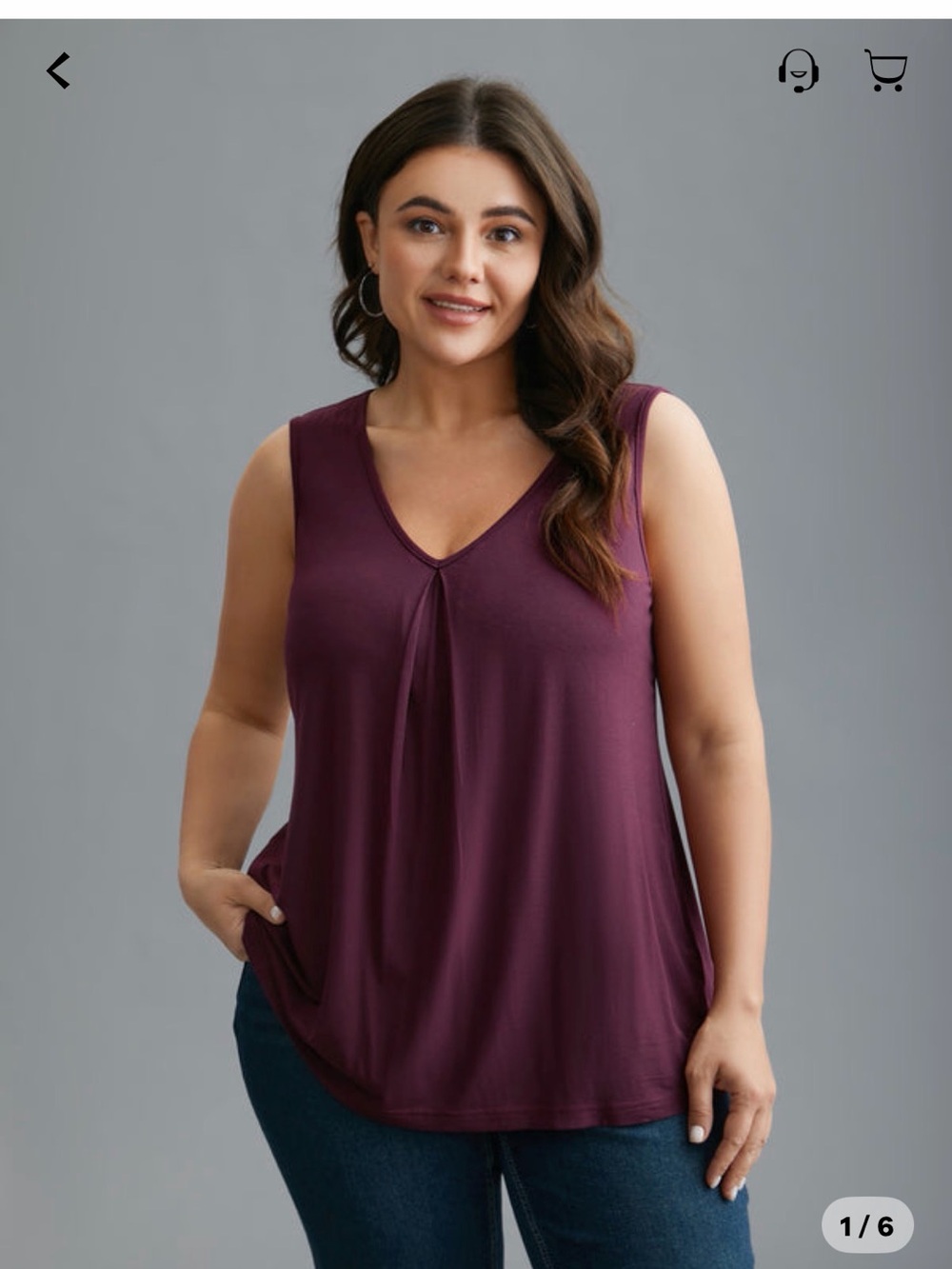 BloomChic Twist-Front Sleeveless Tank in Plum SIZE US 18-20 DEEP PURPLERED - Picture 2 of 9